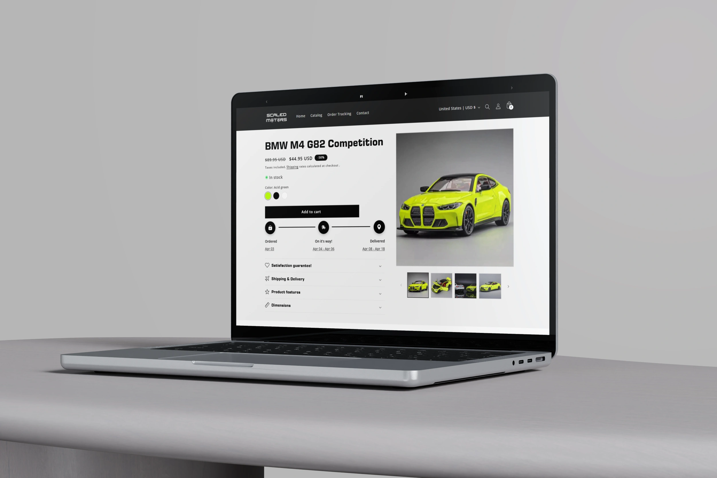 Clean and convenient product filtering functionality on the collection page