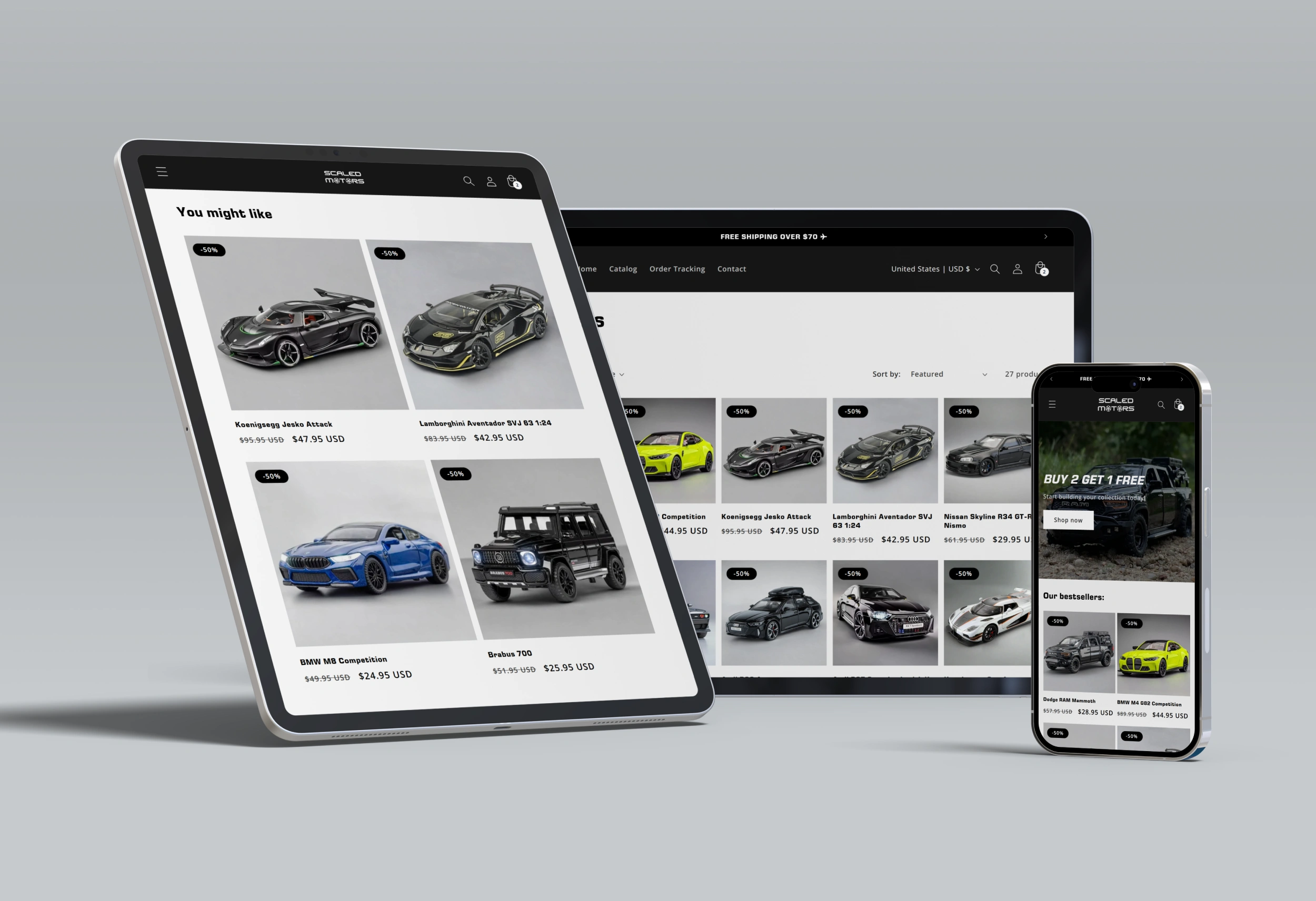 Product recommendations section on the product page